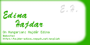 edina hajdar business card